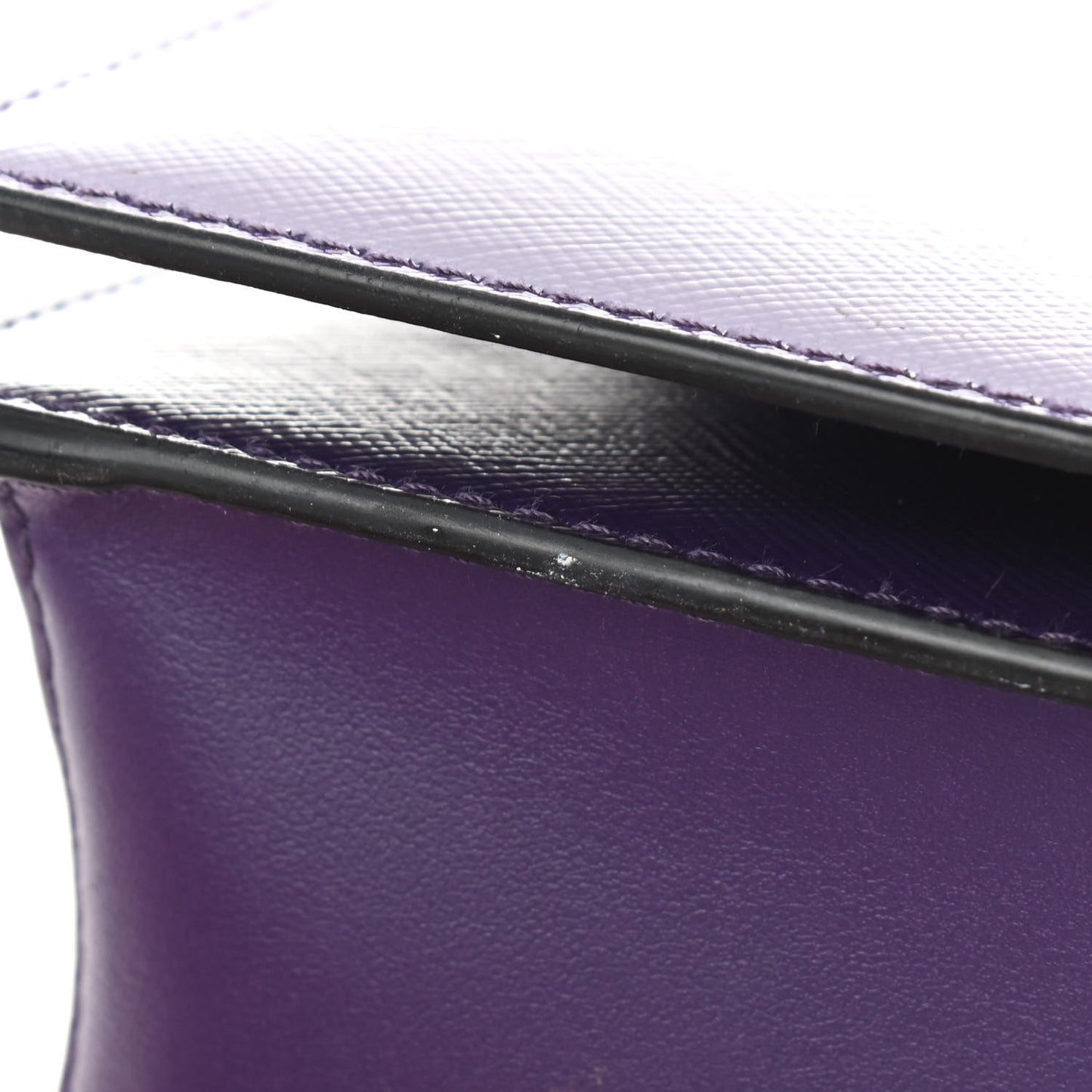 Saffiano Soft Calfskin Chain Crossbody Bag Viola