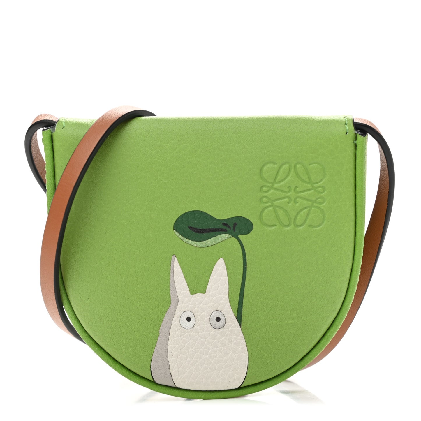 X MY NEIGHBOR TOTORO Calfskin Mini Heel Pouch Apple Green