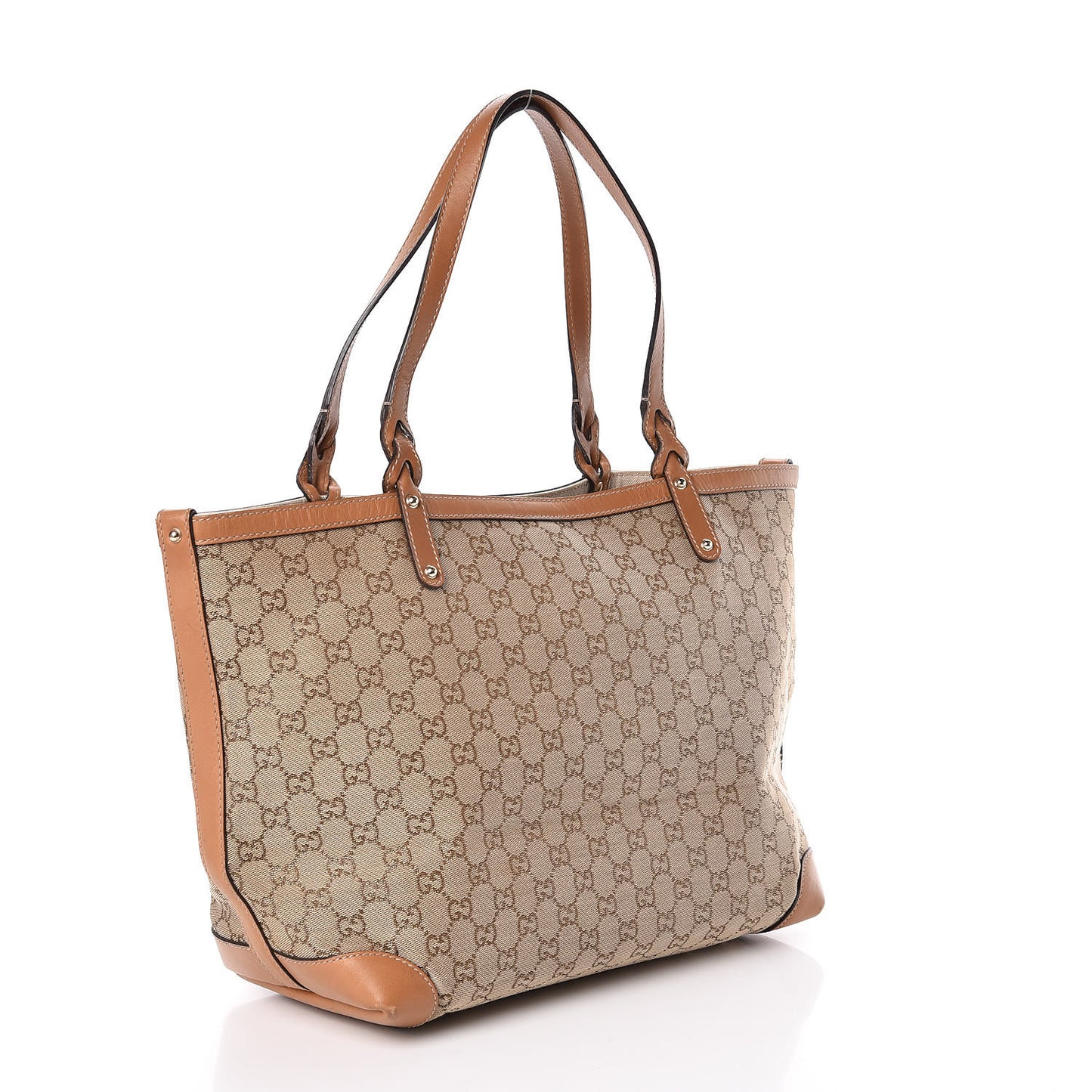 Metallic Monogram Medium Craft Tote Brown