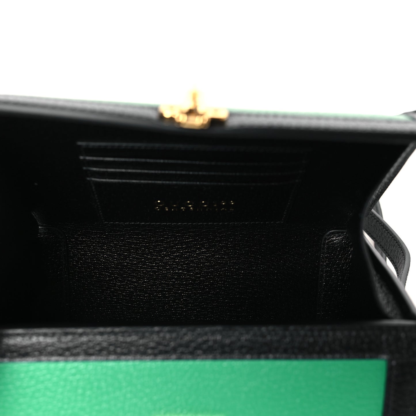 Grained Calfskin Gucci 100 Mini Bag Green