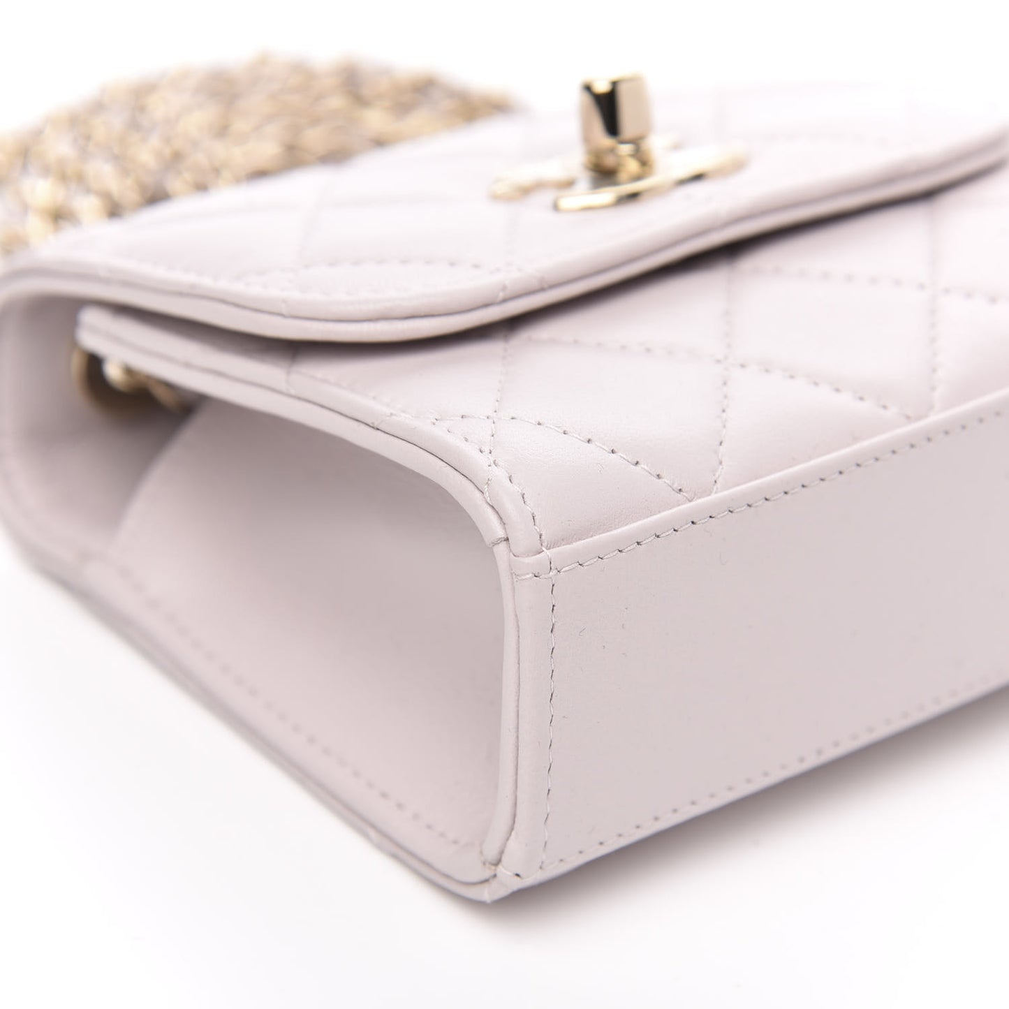 Lambskin Quilted Mini Trendy CC Clutch With Chain Lilas Lilac