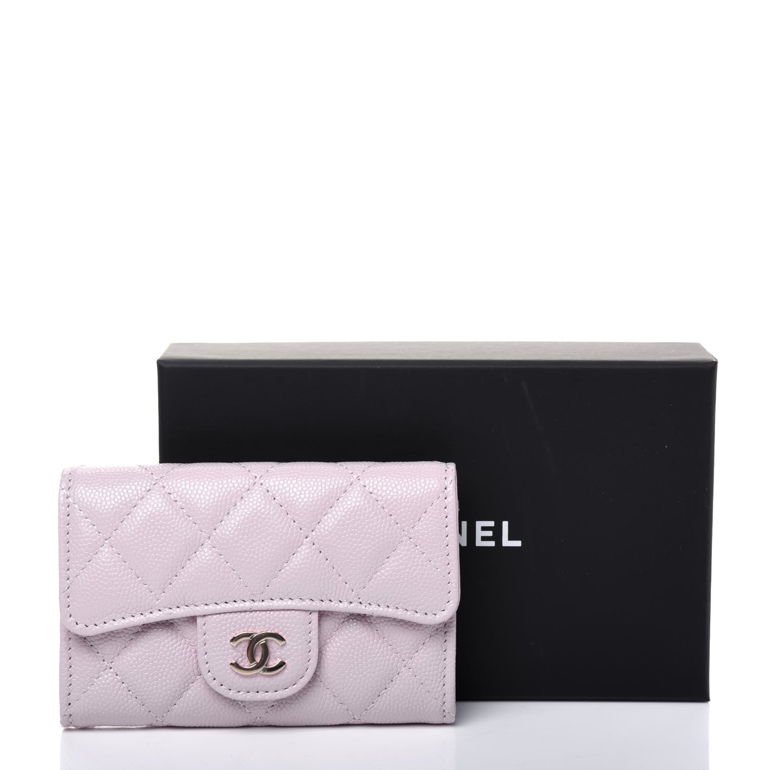 Chanel Caviar Quilted Flap Card Holder Wallet Light Pink 11 of 11