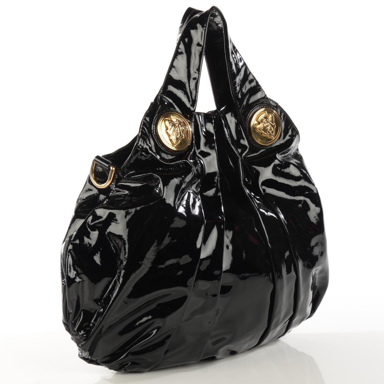 Gucci Patent Large Hysteria Top Handle Bag Black 3 of 7