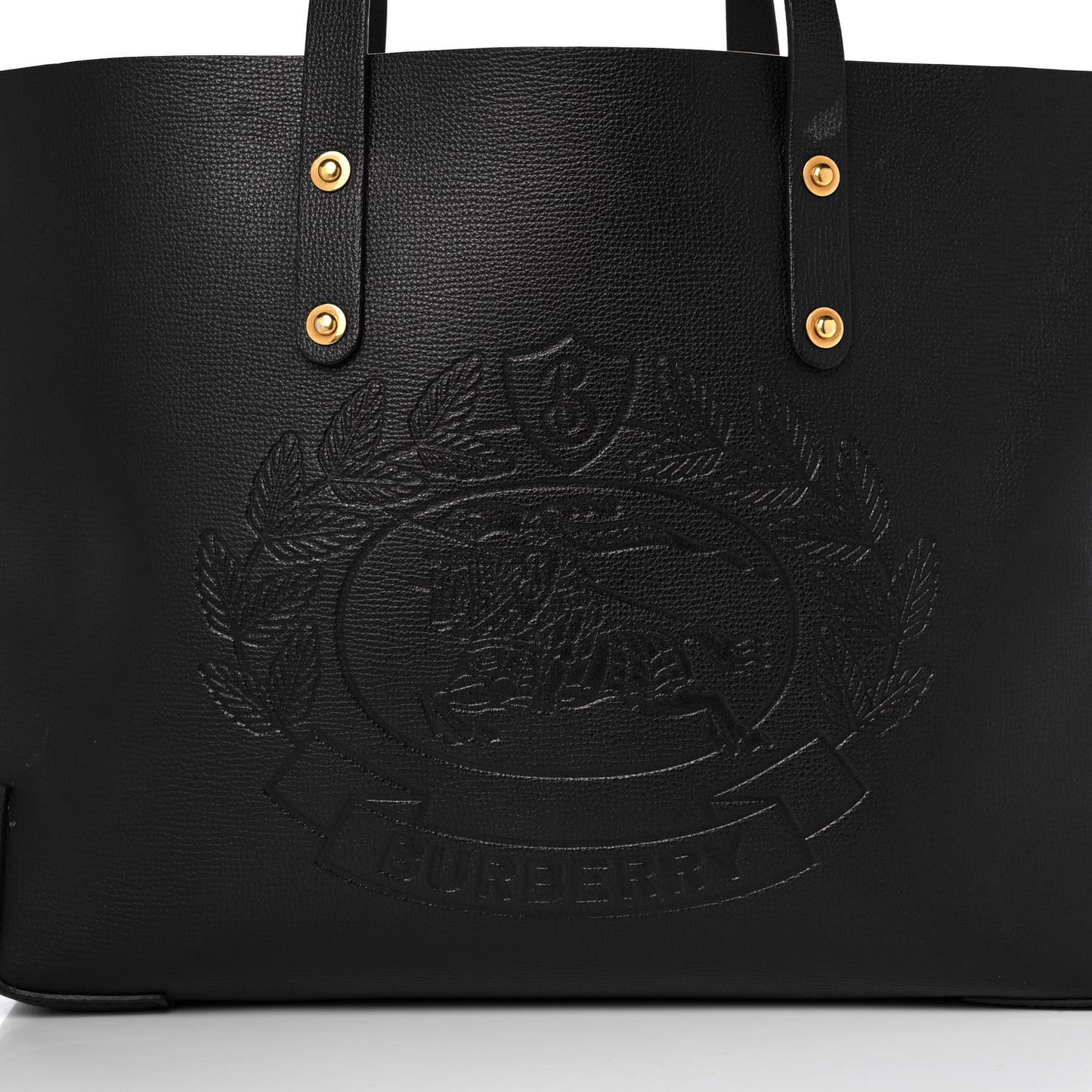 Calfskin Embossed Crest Medium Tote Black