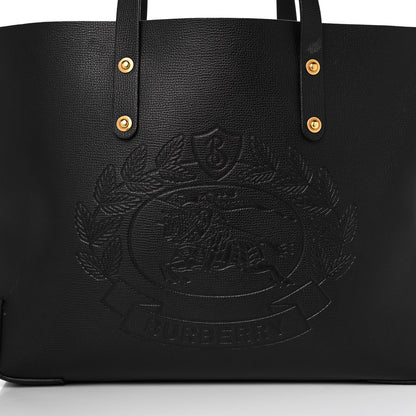 Burberry Calfskin Embossed Crest Medium Tote Black 7 of 12