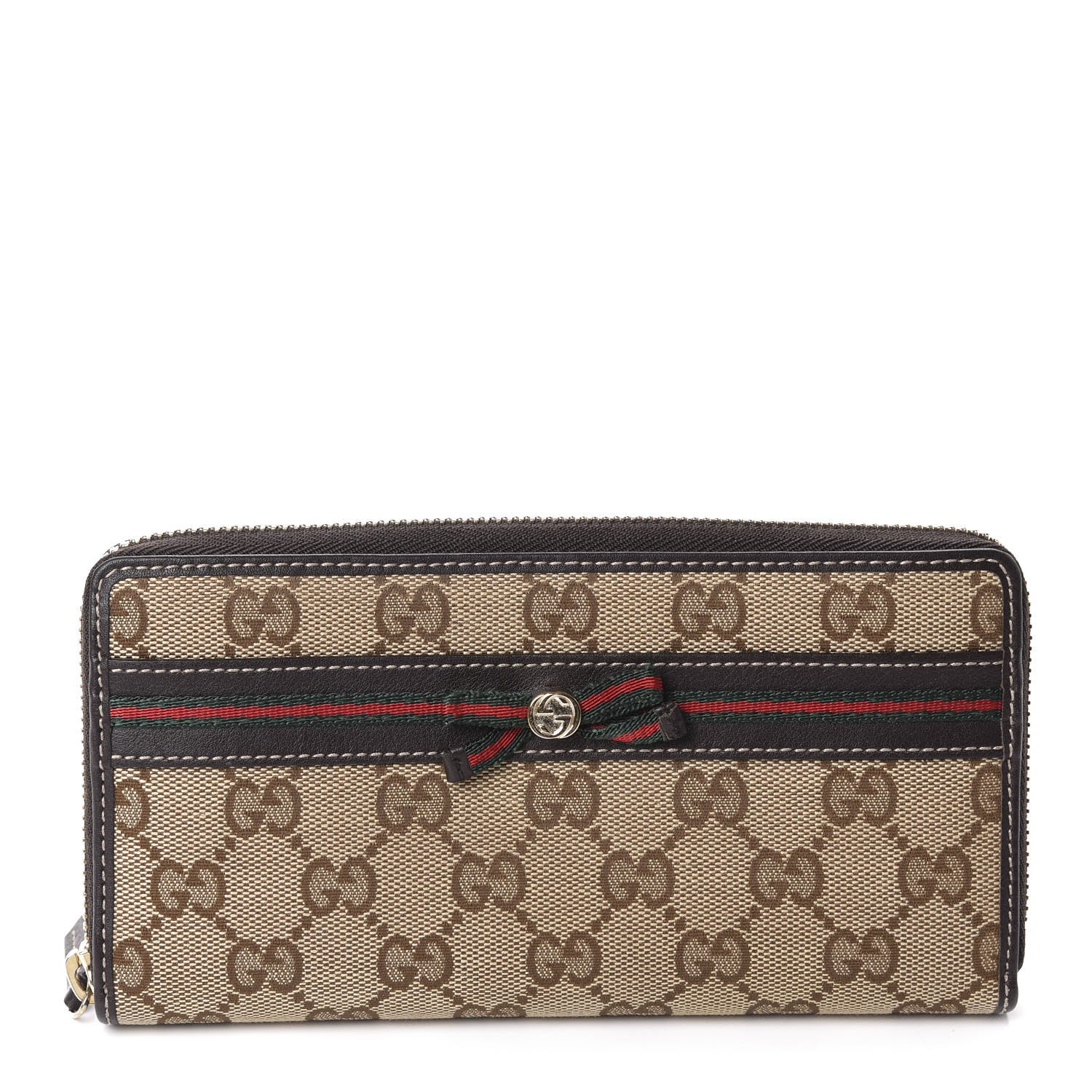Gucci Monogram Princy Zip Around Wallet Dark Brown 1 of 7