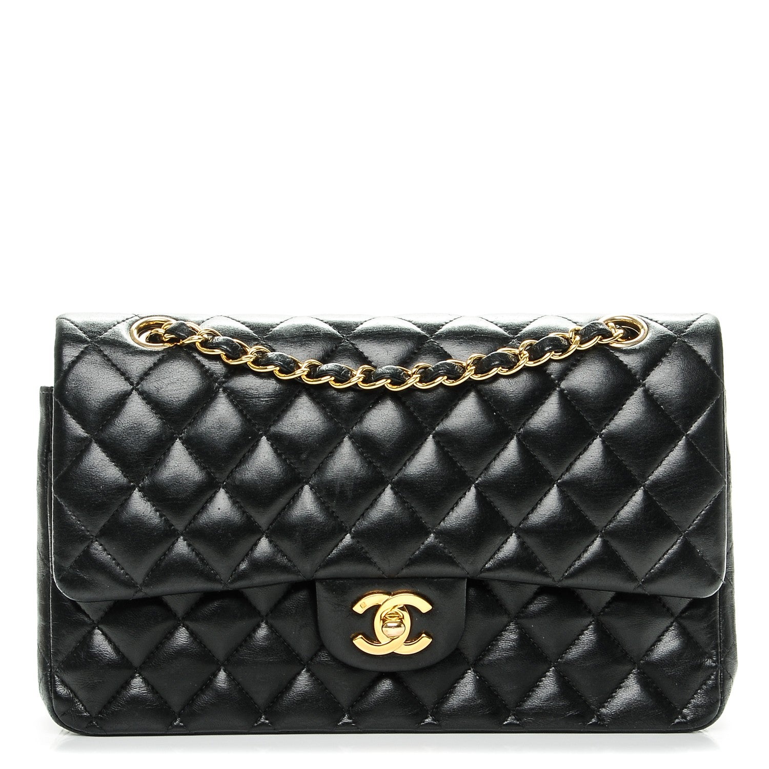 Chanel Lambskin Quilted Medium Double Flap Black 1 of 8