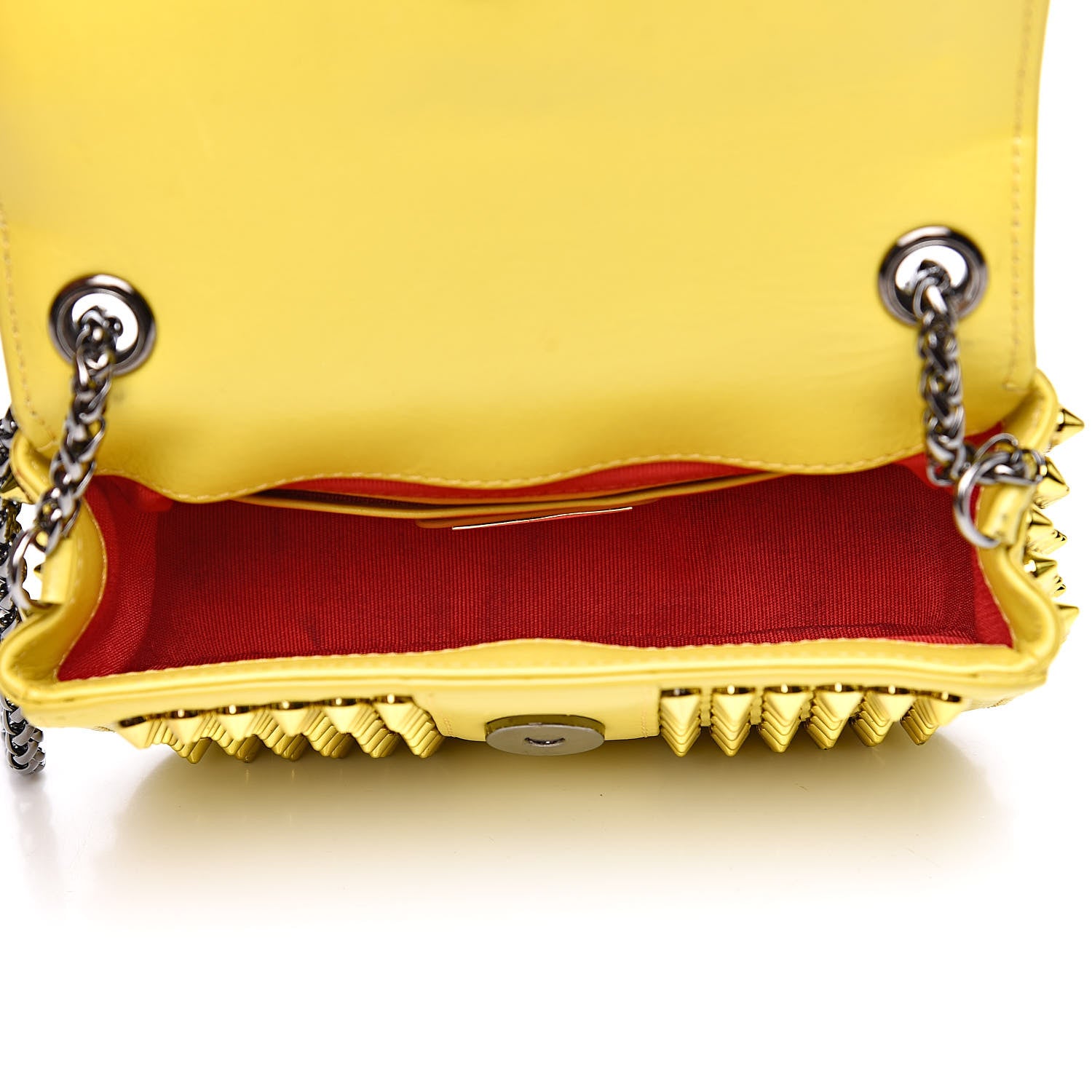 Christian Louboutin Calfskin Spikes Mini Sweety Charity Crossbody Bag Mimosa 5 of 13