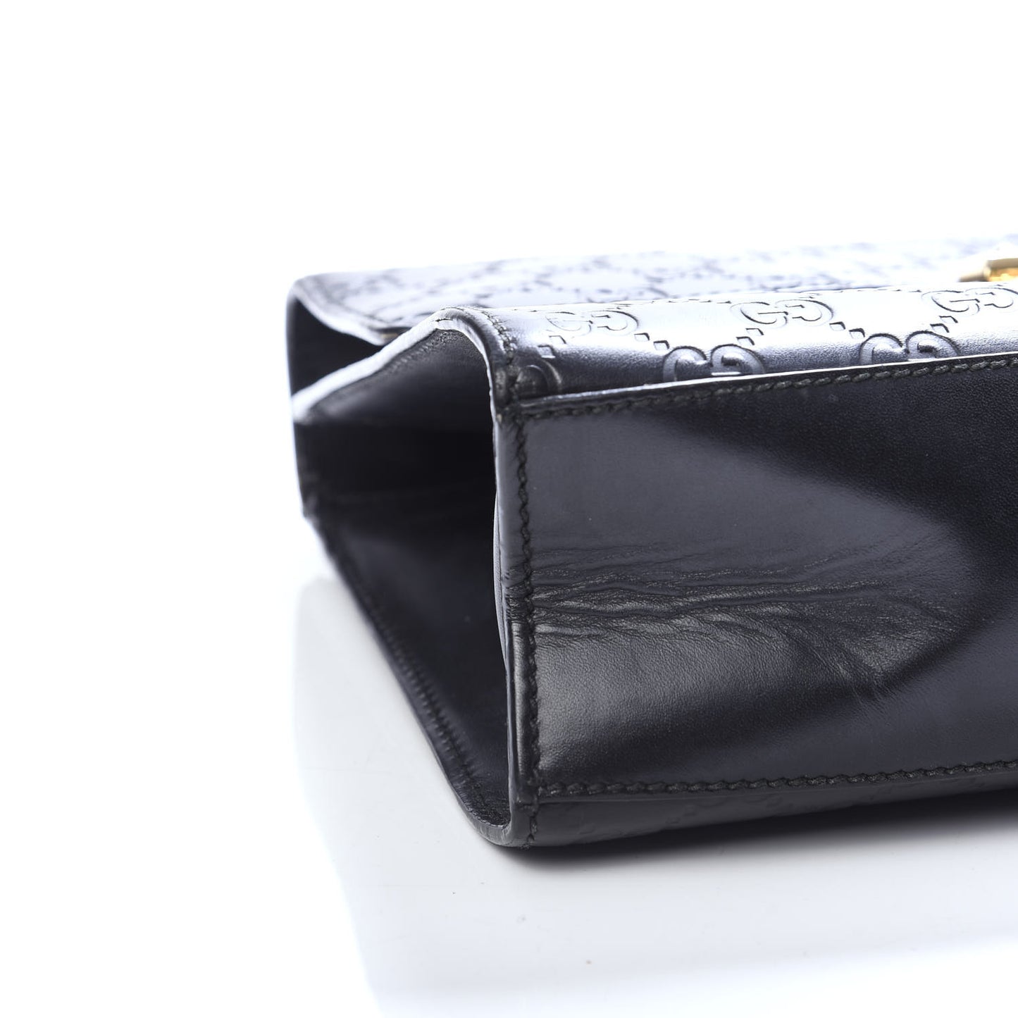 Guccissima Medium Padlock Shoulder Bag Black