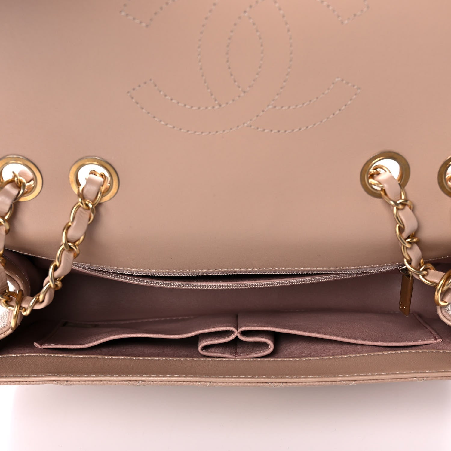 Chanel Caviar Quilted Medium CC Filigree Flap Beige 5 of 11