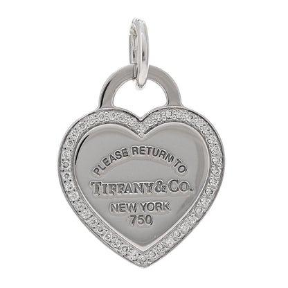 Tiffany 18K White Gold Diamond Return To Tiffany Heart Tag Pendant 1 of 3