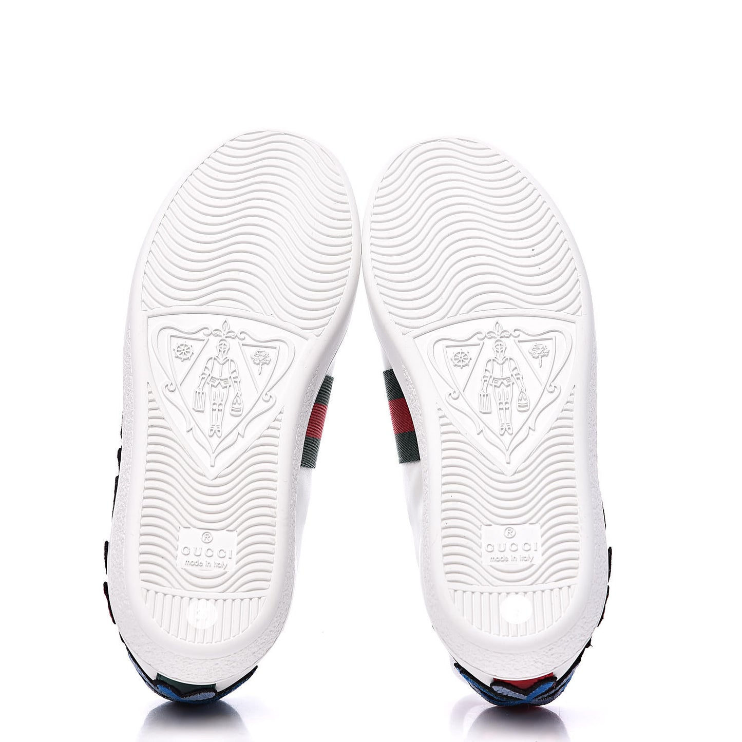 Calfskin Web Floral Embroidered Womens Ace Sneakers 36 White