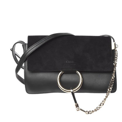 Chloe Suede Calfskin Small Faye Shoulder Bag Black 1 of 10
