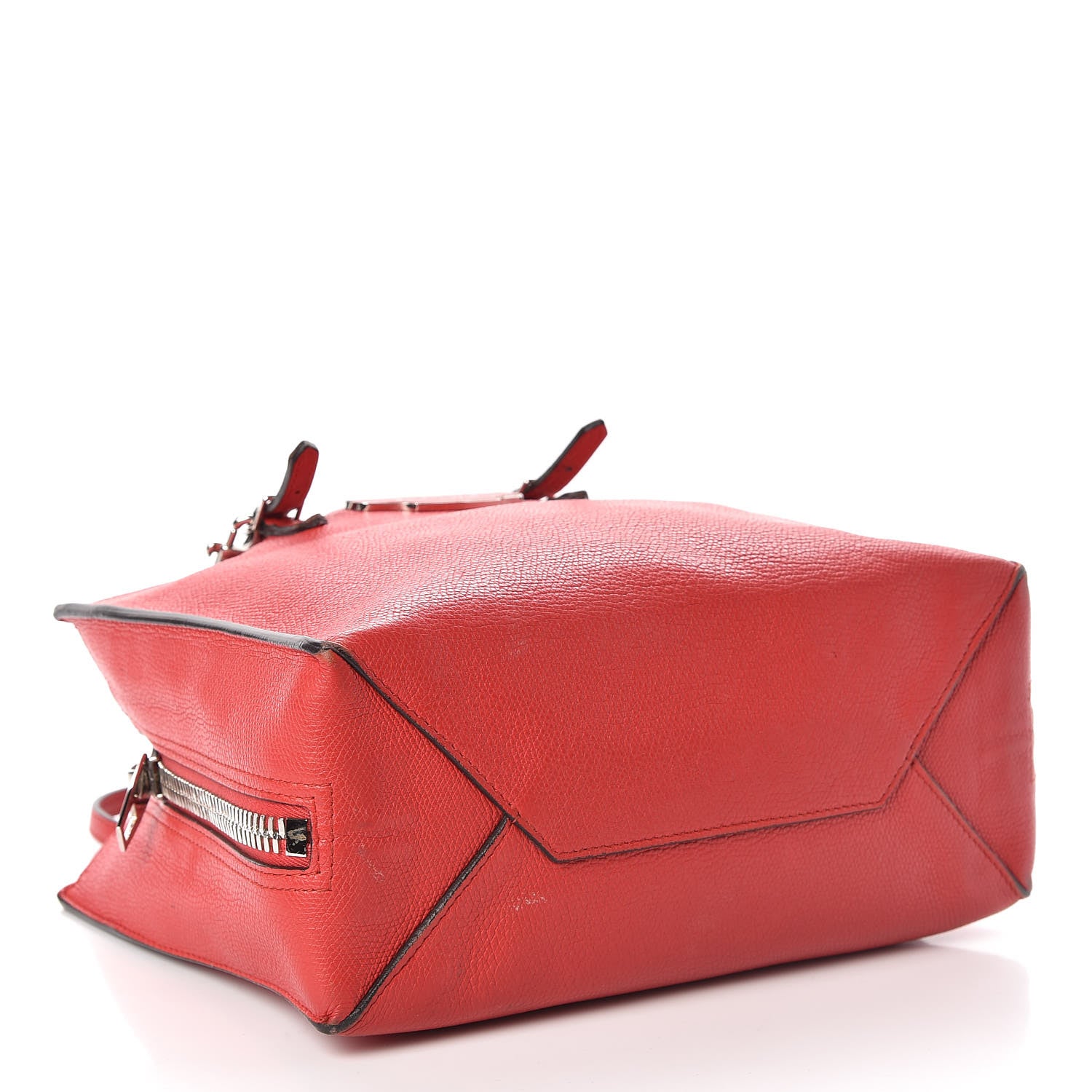 Balenciaga Grained Calfskin Plate Hardware Papier A6 Zip Around Tote Rouge Houx 4 of 16