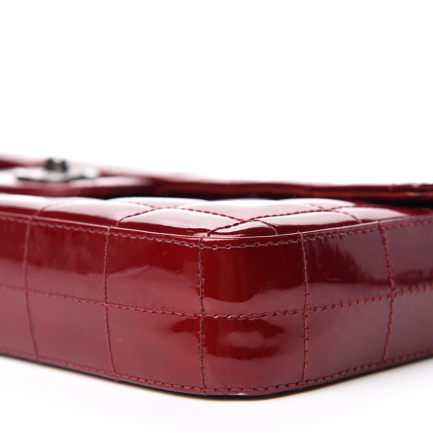 Chanel Patent East West Chocolate Bar Flap Red 7 of 15