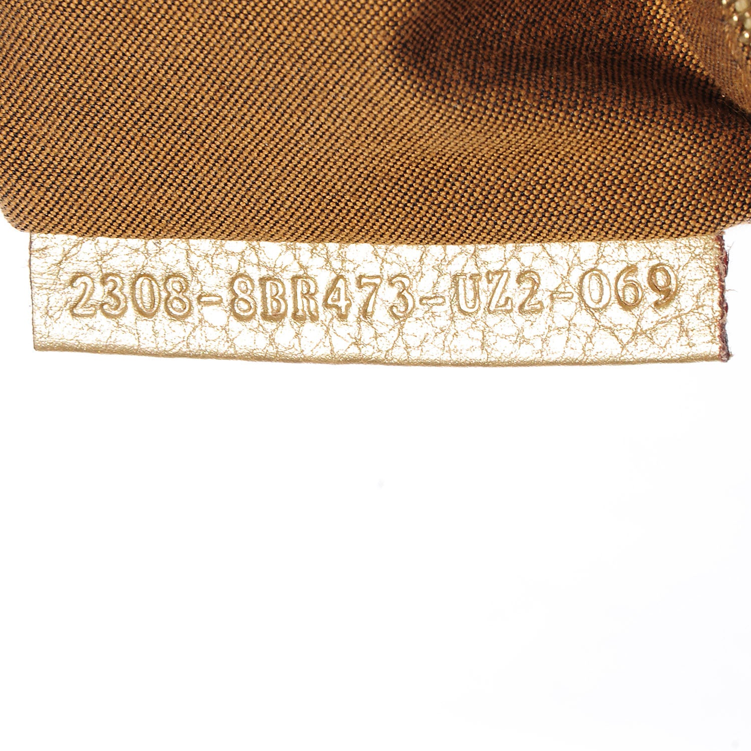 Fendi Zucca Laminated Vachetta Small Chef Chian Hobo Tobacco Bronzo 7 of 9