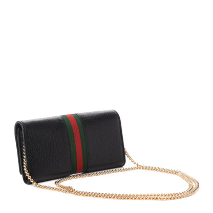 Gucci Calfskin Web Ophidia Wallet On Chain Black 3 of 11