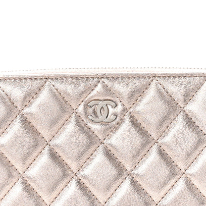 Chanel Metallic Lambskin Quilted Cosmetic Pouch Light Pink 9 of 12