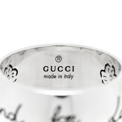 Gucci Sterling Silver Wide Blind for Love Band Ring 64 10.75 4 of 4
