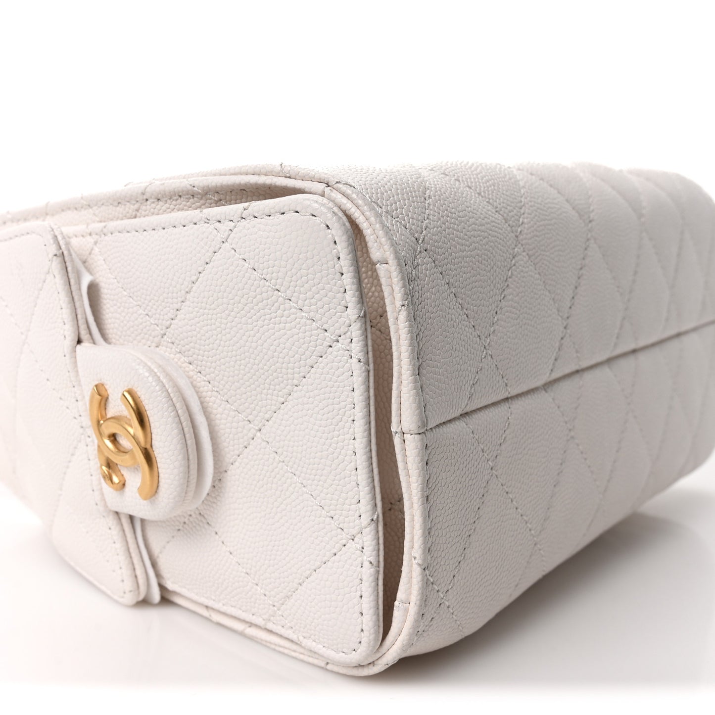 Caviar Quilted Mini Chanel 25 Handbag White