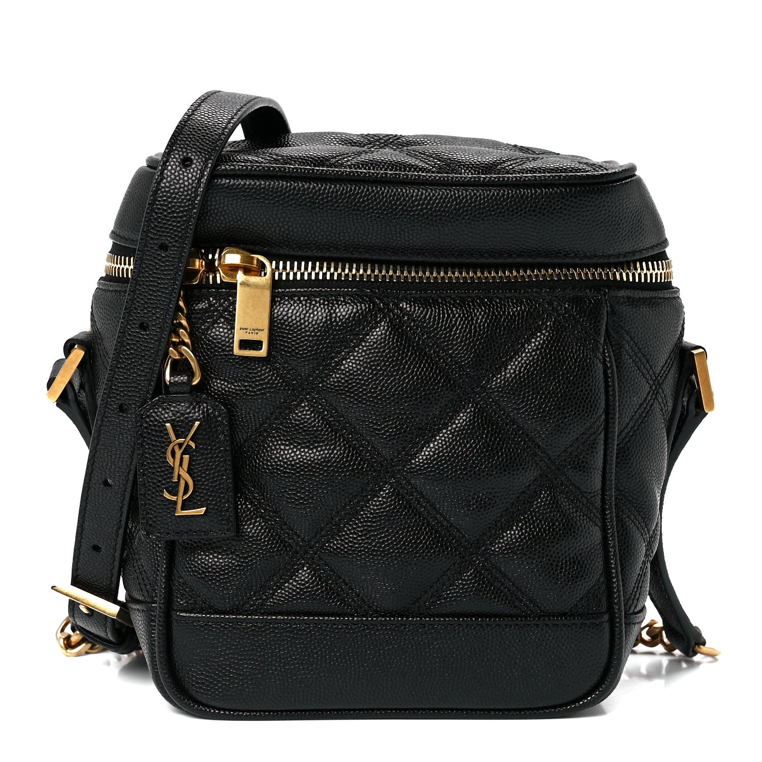 Saint Laurent Grain de Poudre Quilted 80's Vanity Bag Black 1 of 11