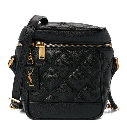 Saint Laurent Grain de Poudre Quilted 80's Vanity Bag Black 1 of 11