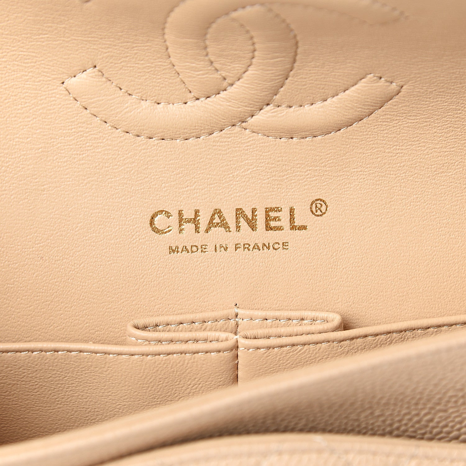 Chanel Caviar Quilted Medium Double Flap Beige Clair 5 of 10