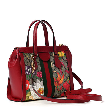 Gucci GG Supreme Monogram Flora Web Small Ophidia Tote Bag Red 2 of 4