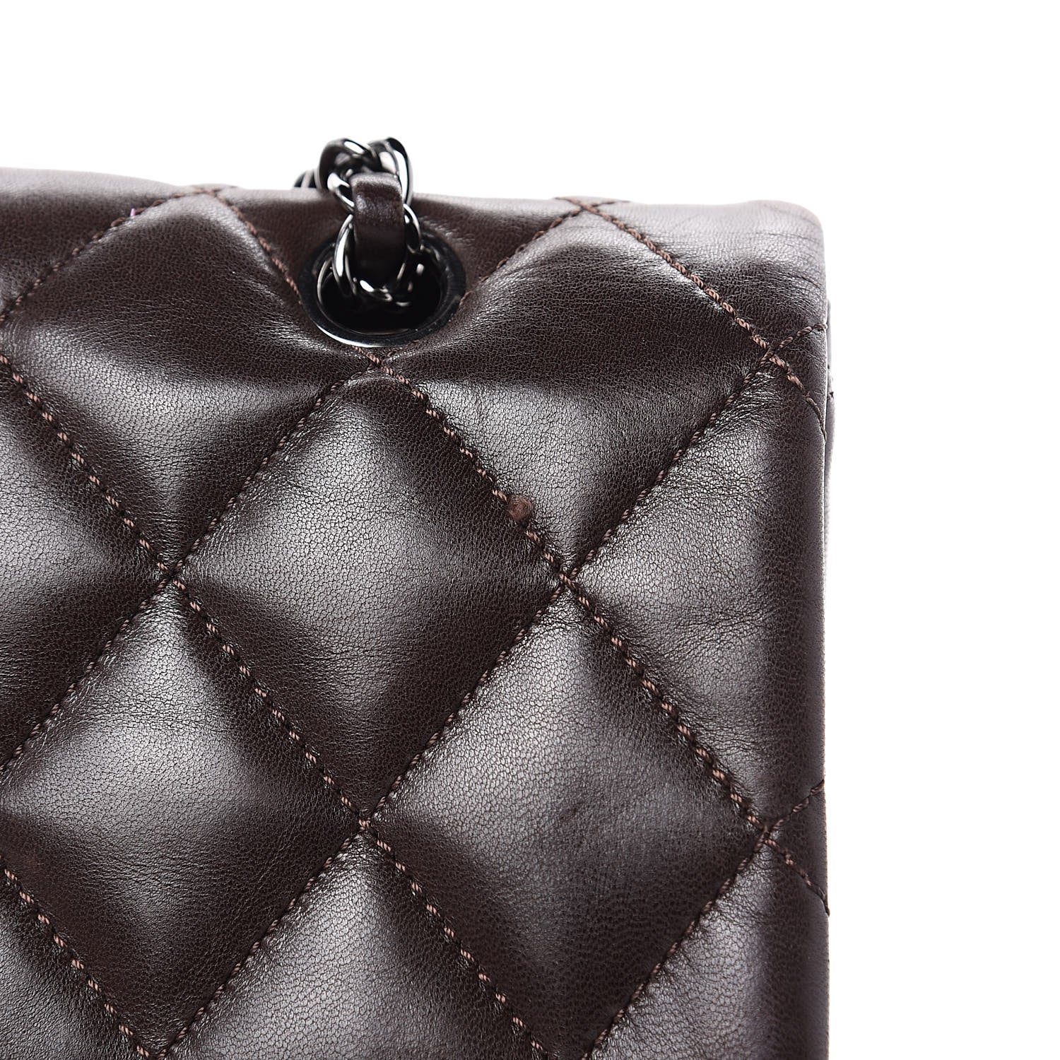Chanel Lambskin Quilted Large 3 Flap Brown 13 of 16