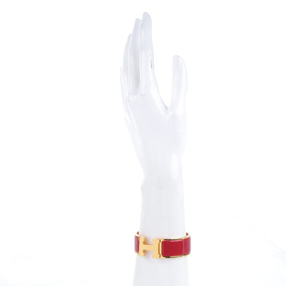 Hermes Enamel Wide Clic Clac H Bracelet PM Rouge H 2 of 5
