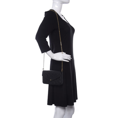 Louis Vuitton Empreinte Pochette Felicie Chain Wallet Black 2 of 12