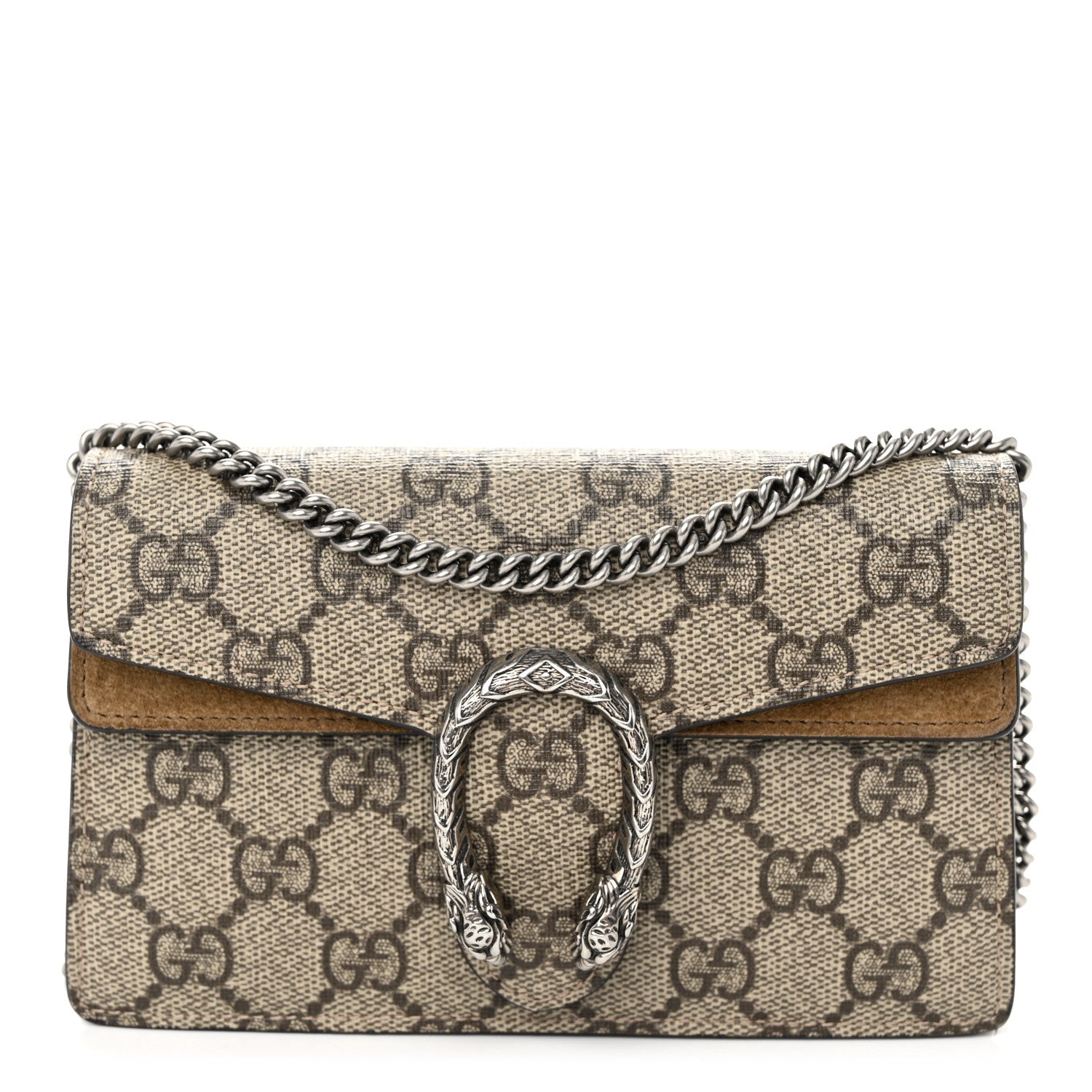 Gucci GG Supreme Monogram Super Mini Dionysus Shoulder Bag Taupe 1 of 10