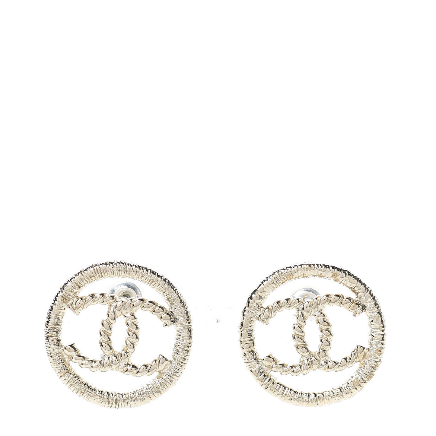Twisted CC Earrings Light Gold