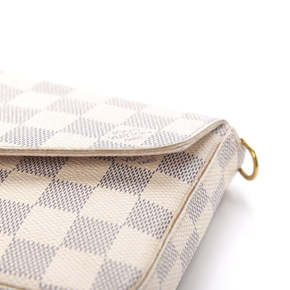 Louis Vuitton Damier Azur Pochette Felicie Chain Wallet Rose Ballerine 13 of 15