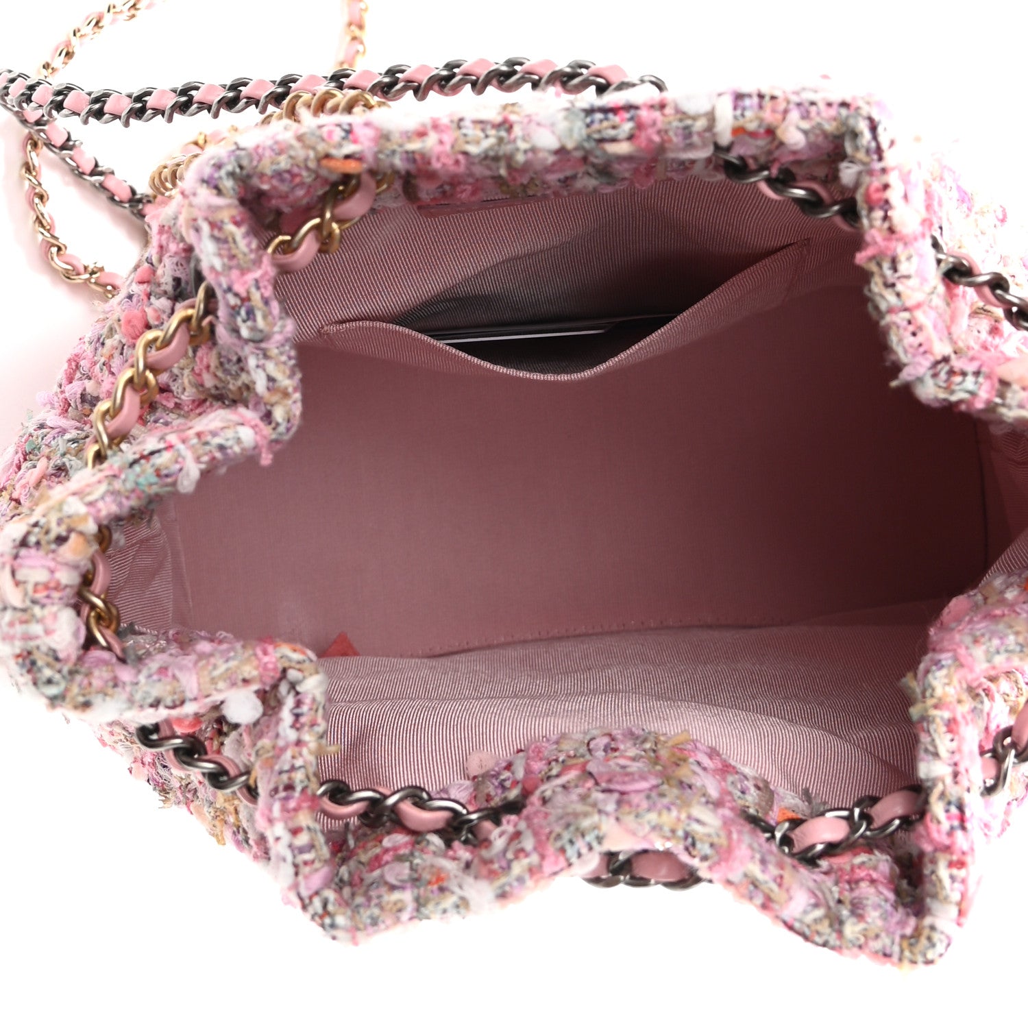 Chanel Tweed Calfskin Quilted Gabrielle Backpack Pink 5 of 9