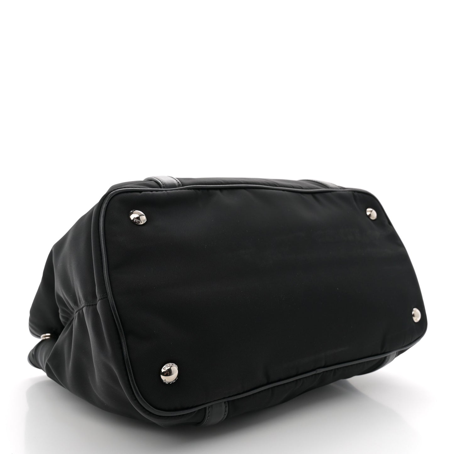 Tessuto Nylon Soft Calf Small Tote Black