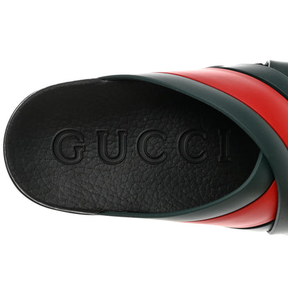 Gucci Rubber Web Womens Criss Cross Slide Sandals 36 Green Red 6 of 9