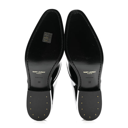 Saint Laurent Patent Baltimora Lace Up Derby Shoes 38 Black 7 of 10