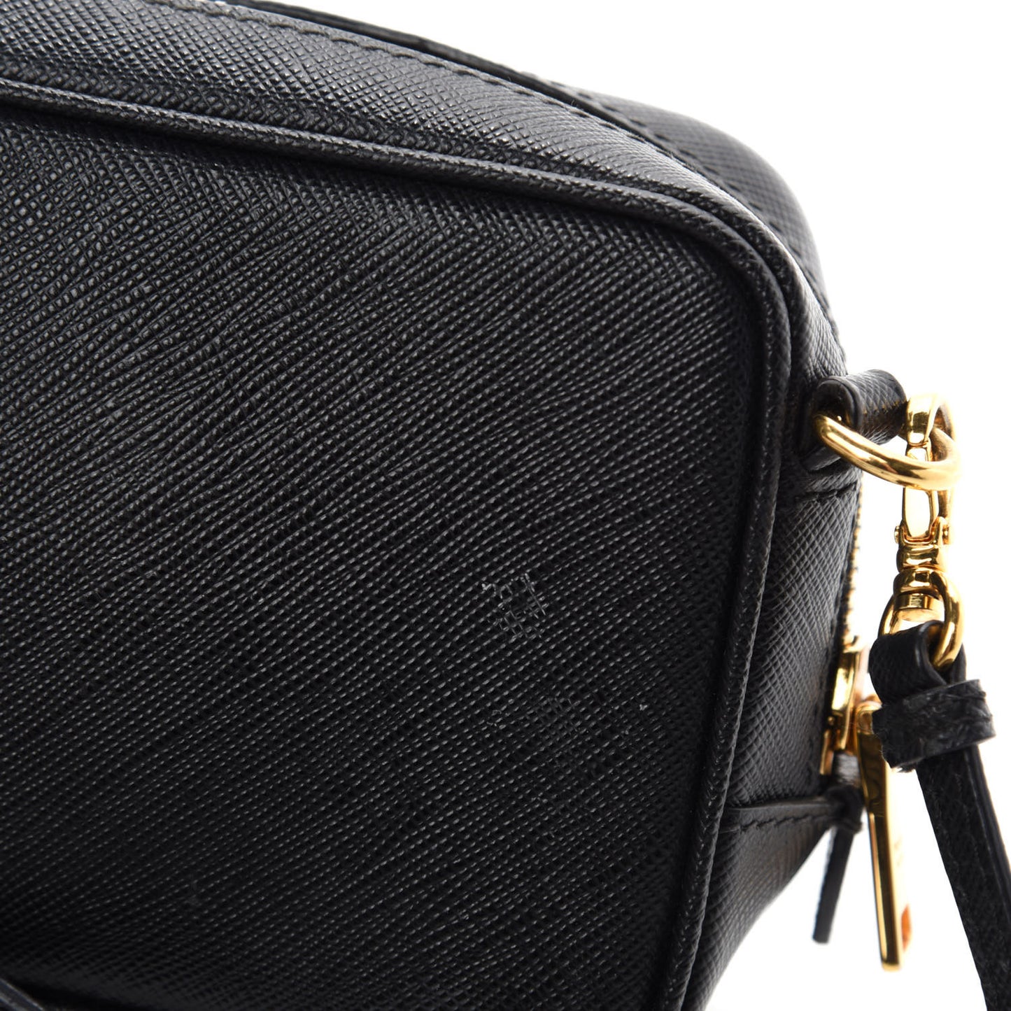 Saffiano Mini Camera Crossbody Bag Black