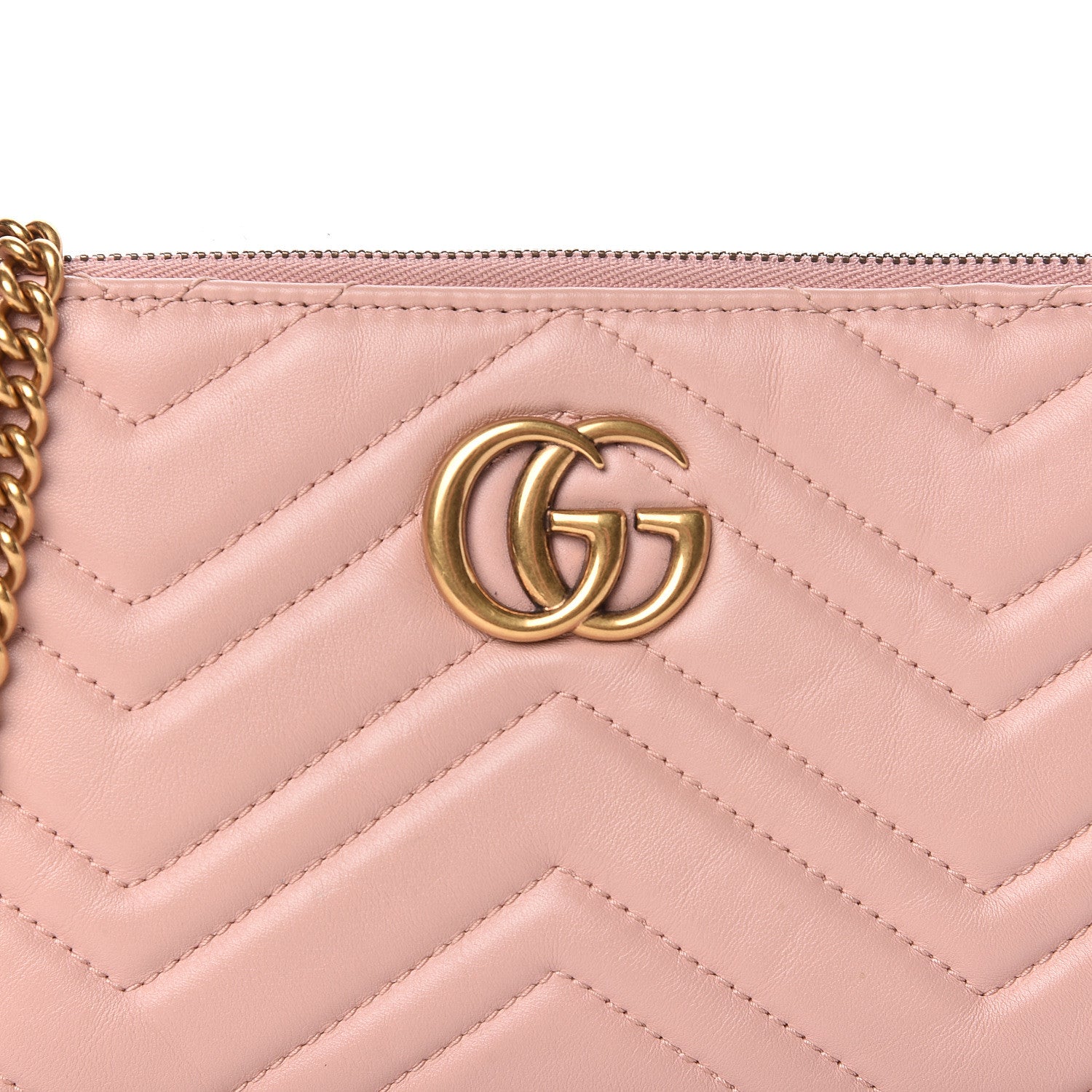 Gucci Calfskin Matelasse Mini GG Marmont Chain Bag Perfect Pink 14 of 19
