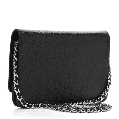 Chanel Caviar Timeless CC Wallet On Chain WOC Black 3 of 12