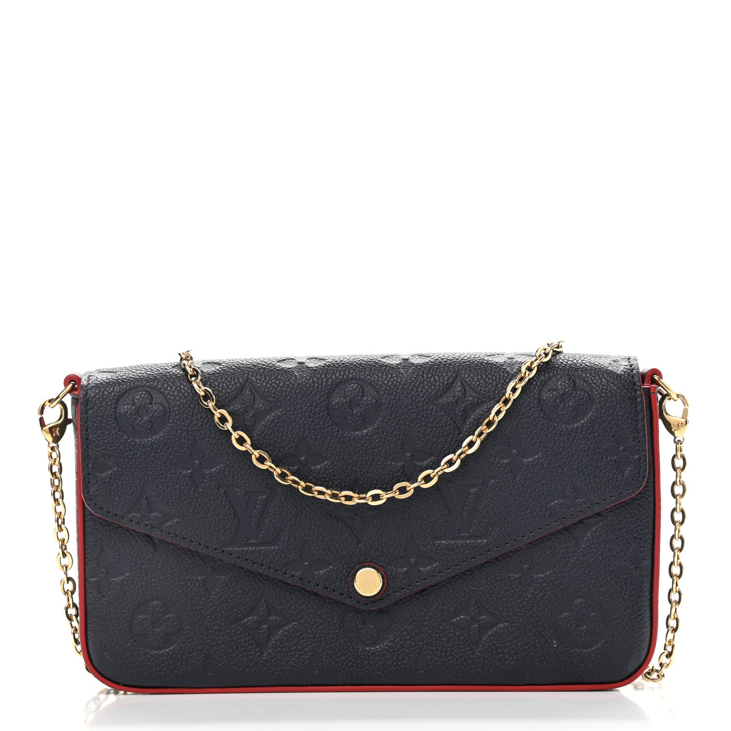 Louis Vuitton Empreinte Pochette Felicie Chain Wallet Marine Rouge 3 of 11