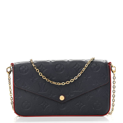 Louis Vuitton Empreinte Pochette Felicie Chain Wallet Marine Rouge 3 of 11