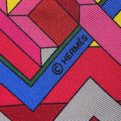 Hermes Silk Le Fil d'Ariane Twilly Rose Vif Jaune Bleu 4 of 5