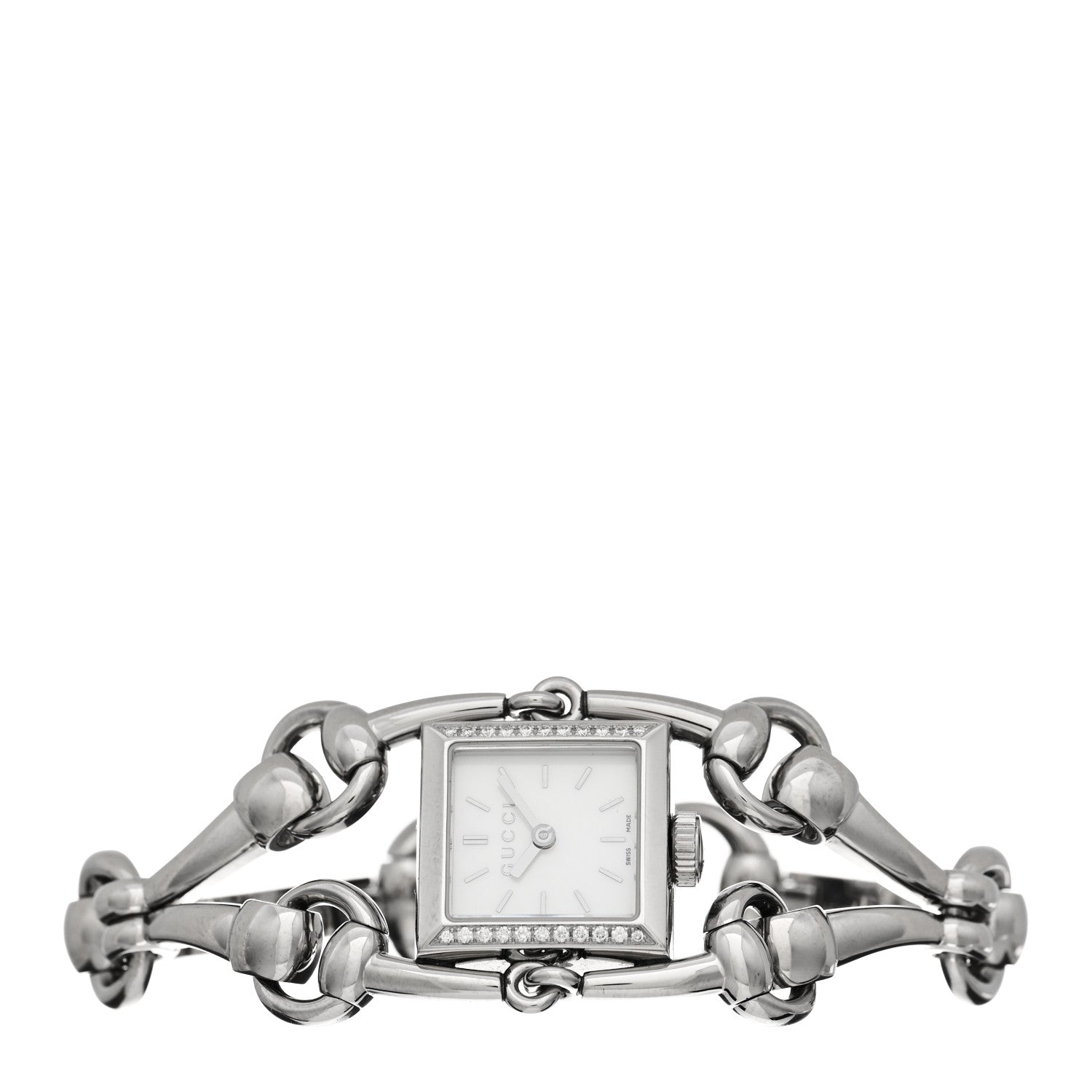 Gucci Stainless Steel Diamond Bezel Mother of Pearl 20mm Signoria Quartz Watch 2 of 4