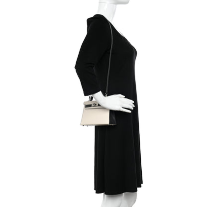 Hermes Chevre Mysore Horseshoe Mini Kelly Sellier 20 Nata Black 2 of 13