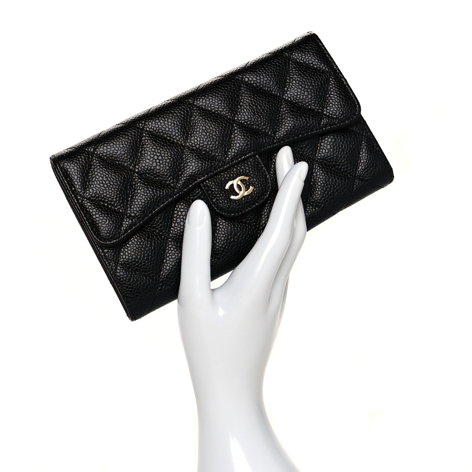 Chanel Caviar Quilted Large Flap Wallet Black 2 of 9