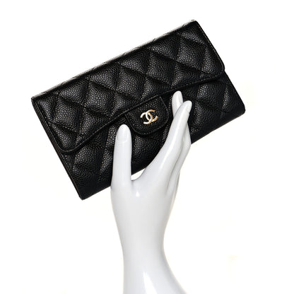 Chanel Caviar Quilted Large Flap Wallet Black 2 of 9