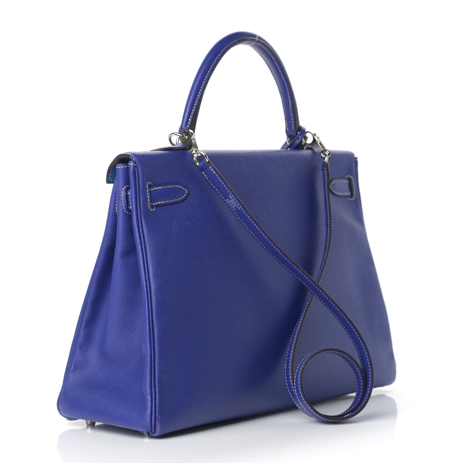 Hermes Epsom Candy Kelly Retourne 35 Bleu Electrique Mykonos 3 of 18