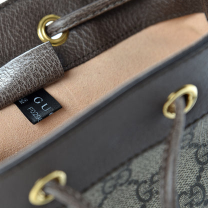 Gucci GG Supreme Monogram Web Mini Ophidia Bucket Bag Brown 9 of 9